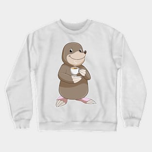 Mole with Coffee Cup Crewneck Sweatshirt